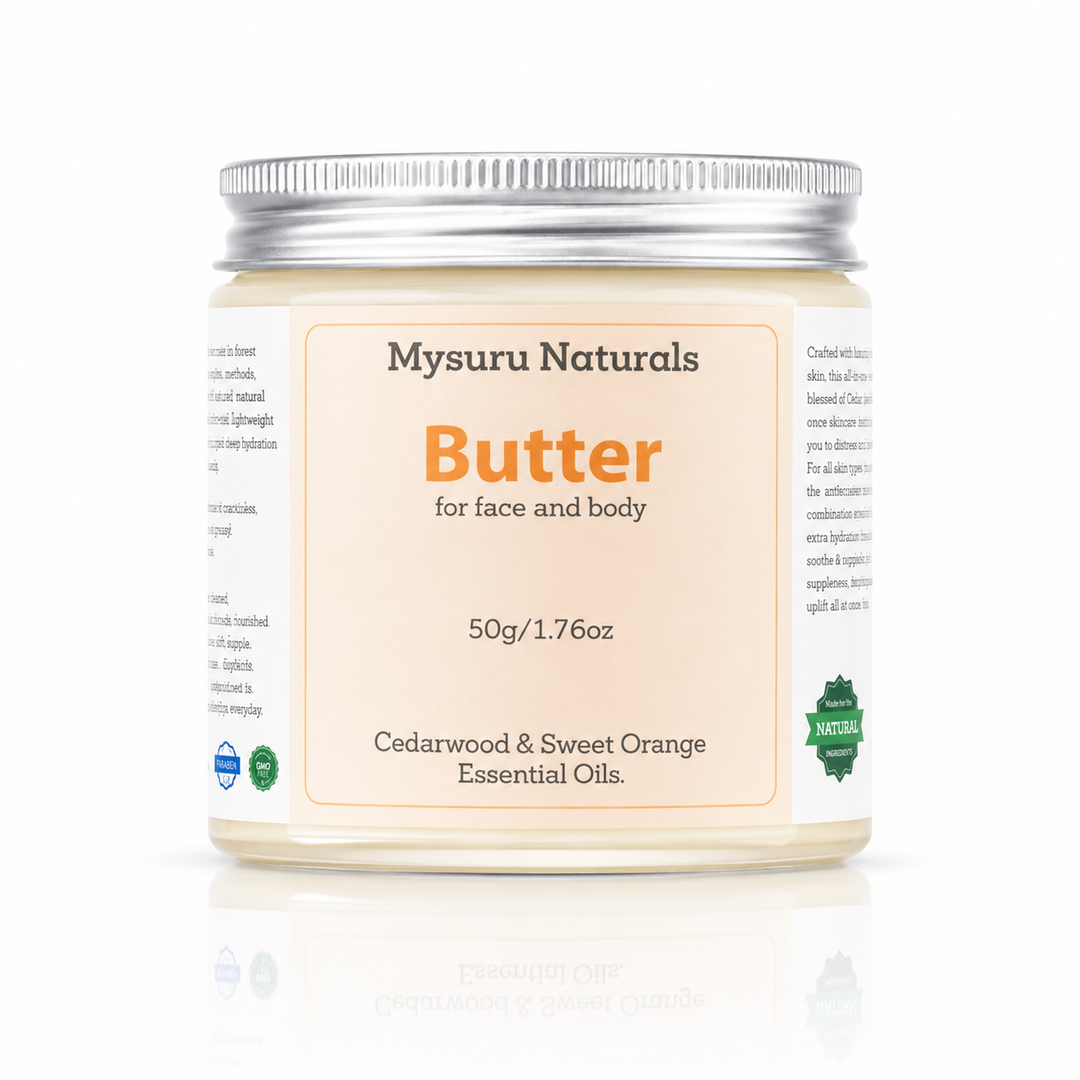 Mysuru Naturals Butter jar with label on a white background