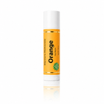 Load image into Gallery viewer, Orange lip balm with a white cap on a white background
